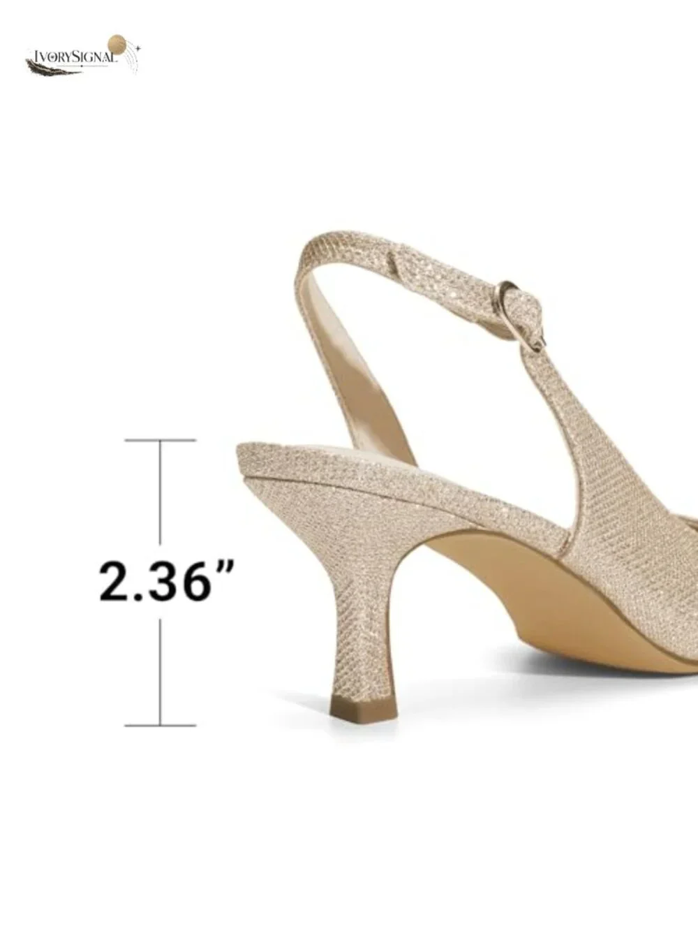 Kitten Heel Slingback Pumps Pointed Toe Dress Shoes Vegan Leather